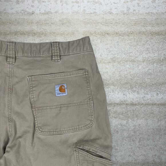 Vintage Carhartt Carpenter Pants Tan Canvas Relaxed Fit Dungarees Work Wear 90s - Picture 3 of 5